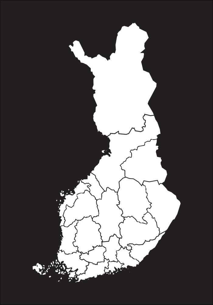 Bildverkstad Map - Finland - White Poster