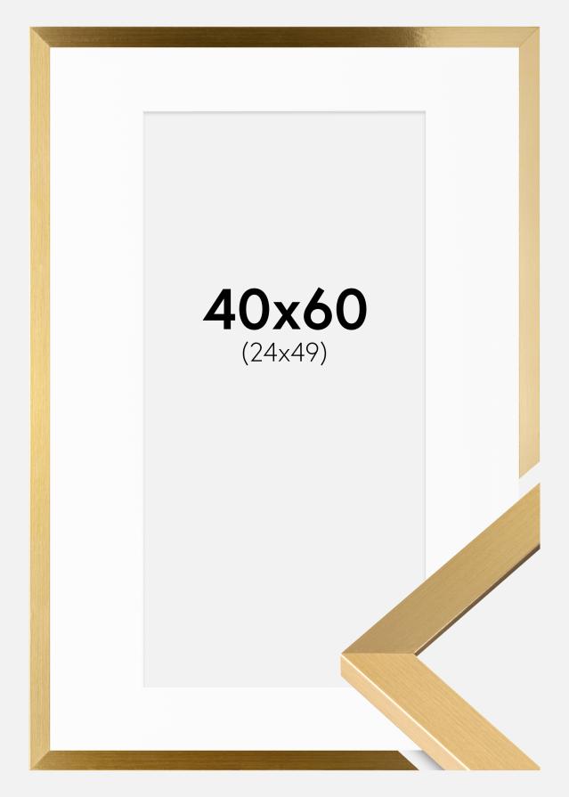 Ram med passepartou Frame Selection Gold 40x60 cm - Picture Mount White 25x50 cm