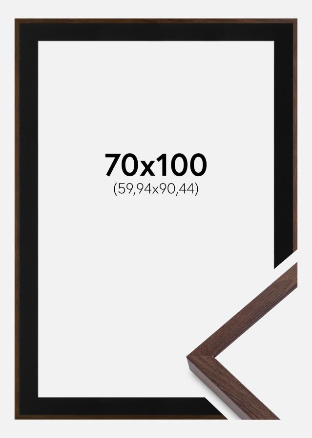 Ram med passepartou Frame E-Line Walnut 70x100 cm - Picture Mount Black 24x36 inches