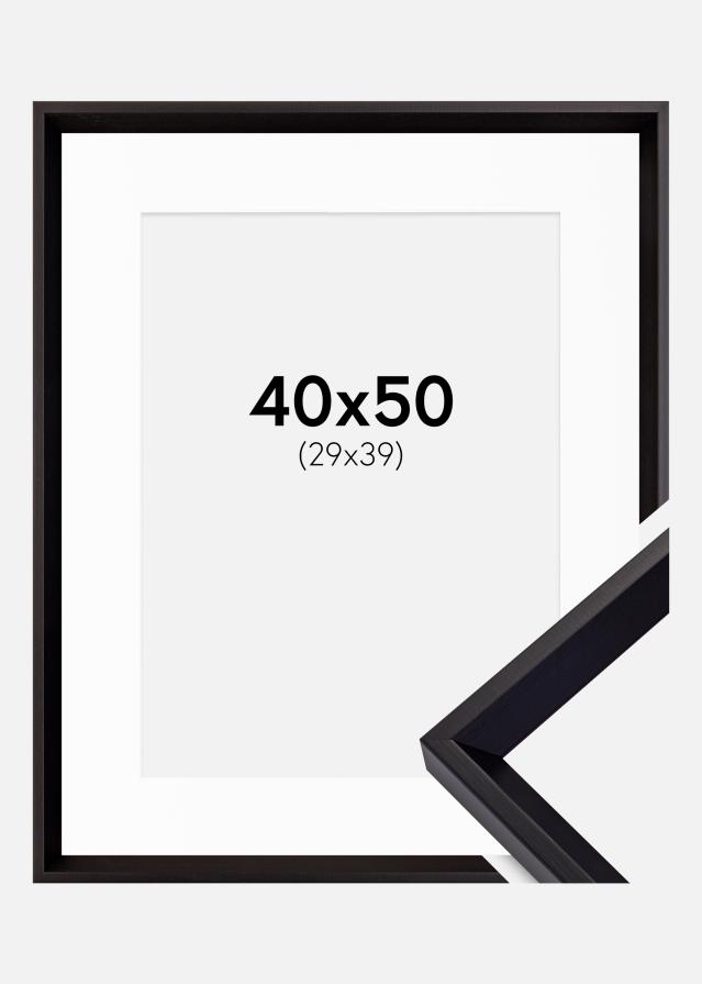 Ram med passepartou Frame Globe Black 40x50 cm - Picture Mount White 30x40 cm