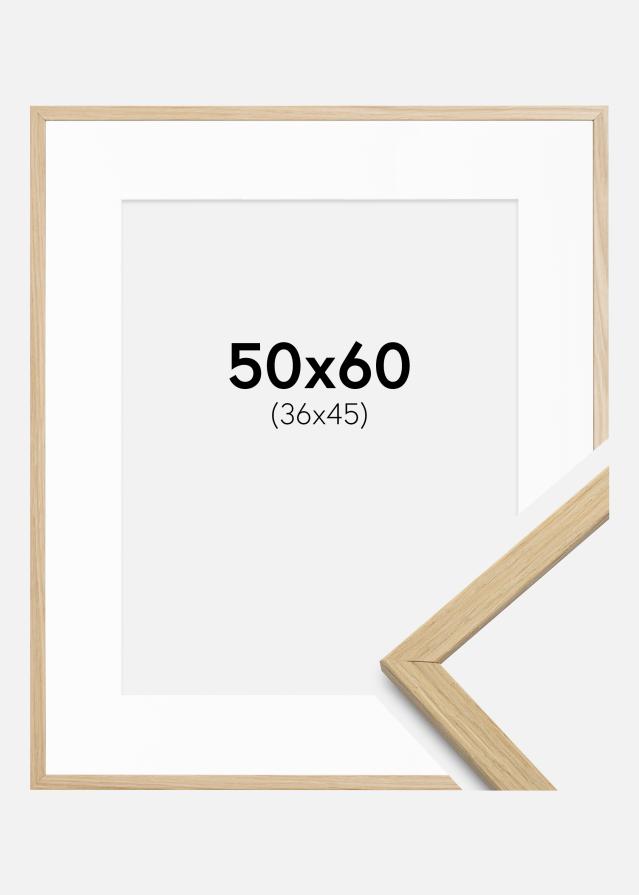 Ram med passepartou Frame Edsbyn Oak 50x60 cm - Picture Mount White 37x46 cm