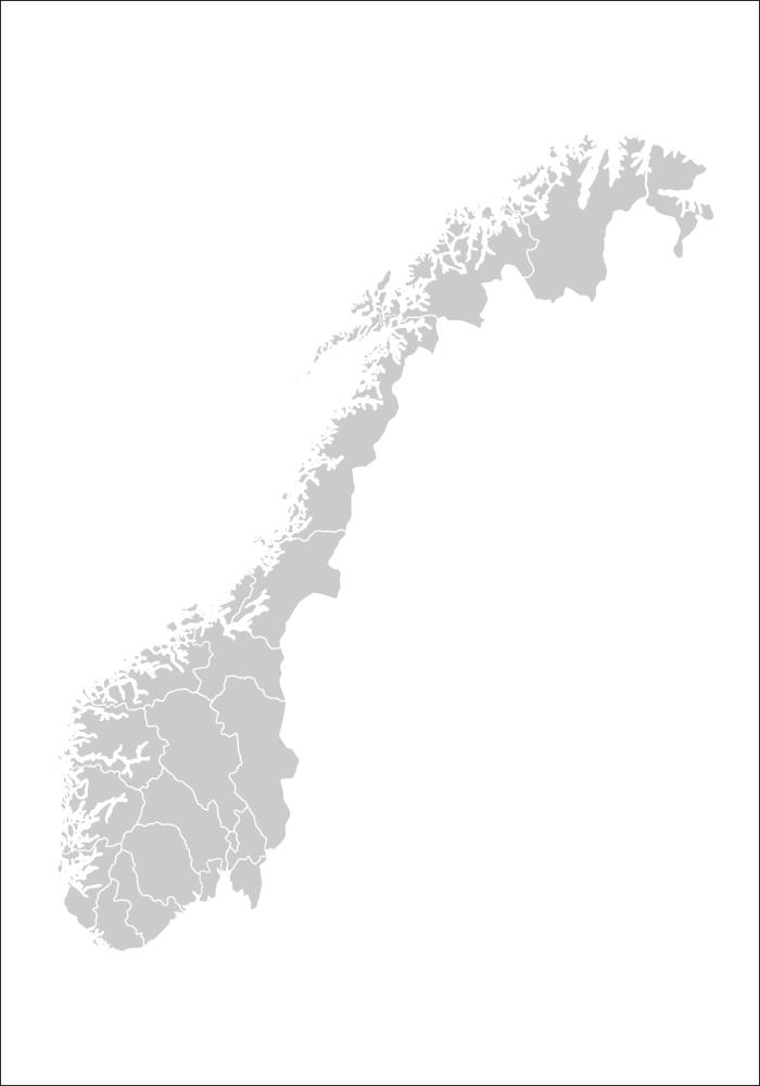Bildverkstad Map - Norge - Grey Poster