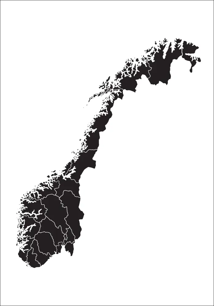 Bildverkstad Map - Norge - Black Poster