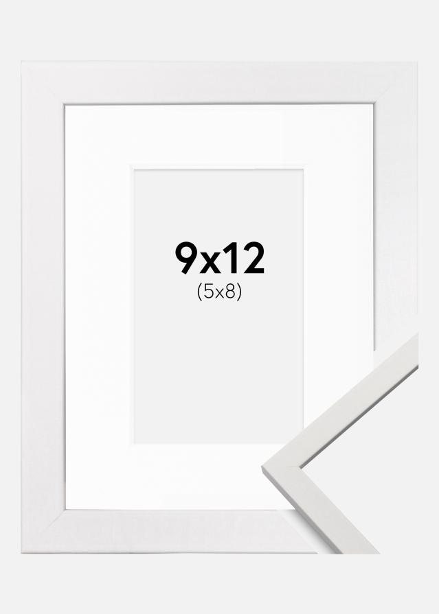 Ram med passepartou Frame Edsbyn White 9x12 cm - Picture Mount White 6x9 cm