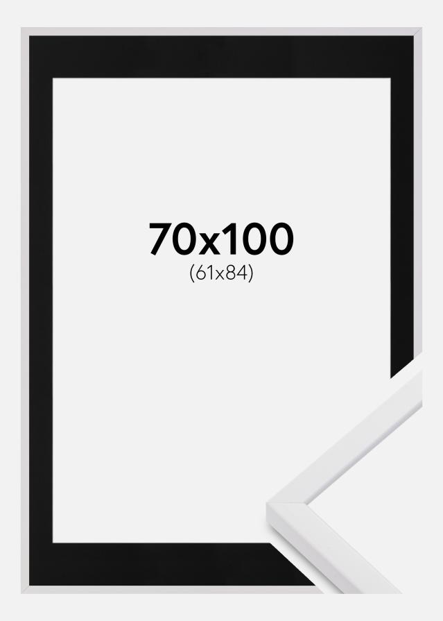 Ram med passepartou Frame E-Line Wide White 70x100 cm - Picture Mount Black 62x85 cm