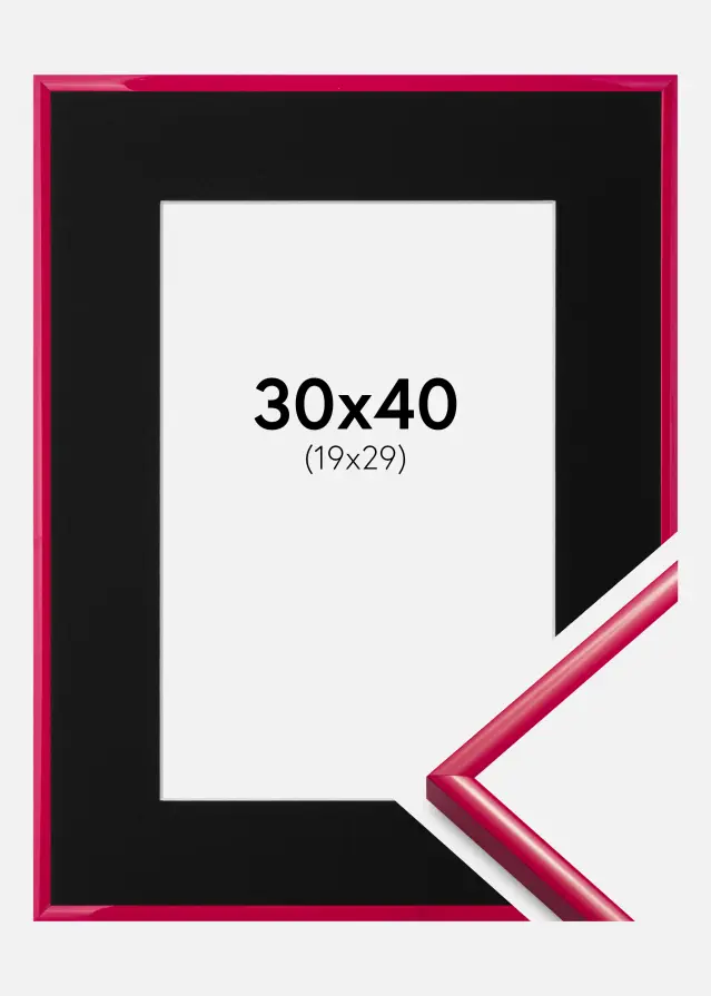 Ram med passepartou Frame New Lifestyle Rose 30x40 cm - Picture Mount Black 20x30 cm