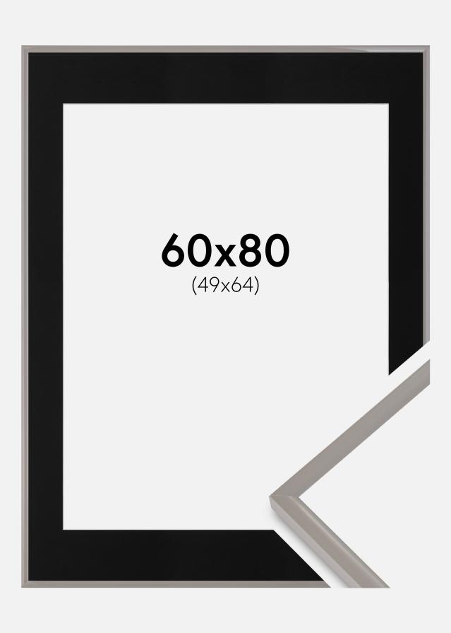 Ram med passepartou Frame New Lifestyle Earth Grey 60x80 cm - Picture Mount Black 50x65 cm