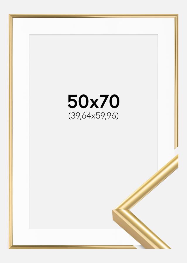 Ram med passepartou Frame Victoria Gold 50x70 cm - Picture Mount White 16x24 inches