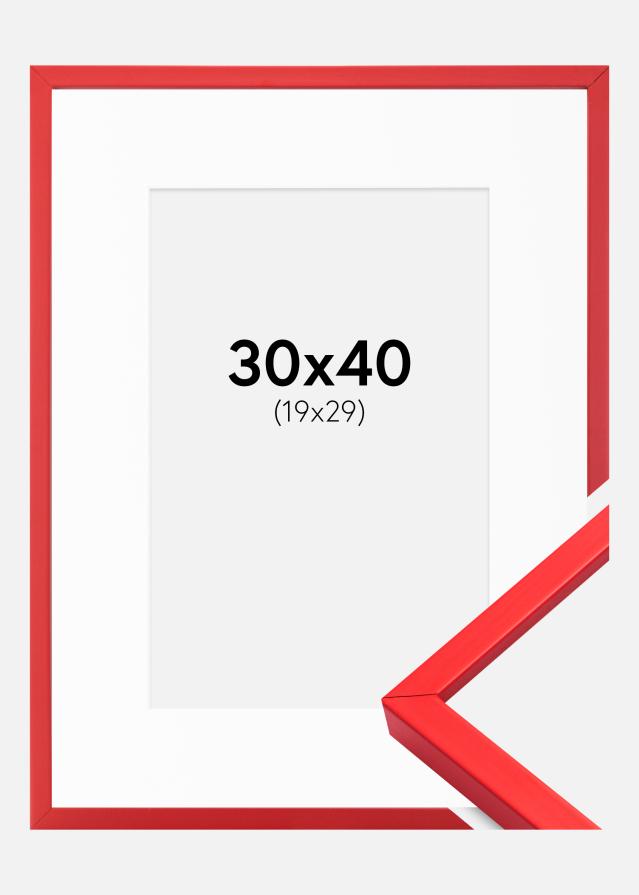 Ram med passepartou Frame E-Line Red 30x40 cm - Picture Mount White 20x30 cm