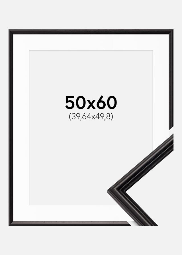 Ram med passepartou Frame Horndal Black 50x60 cm - Picture Mount White 16x20 inches