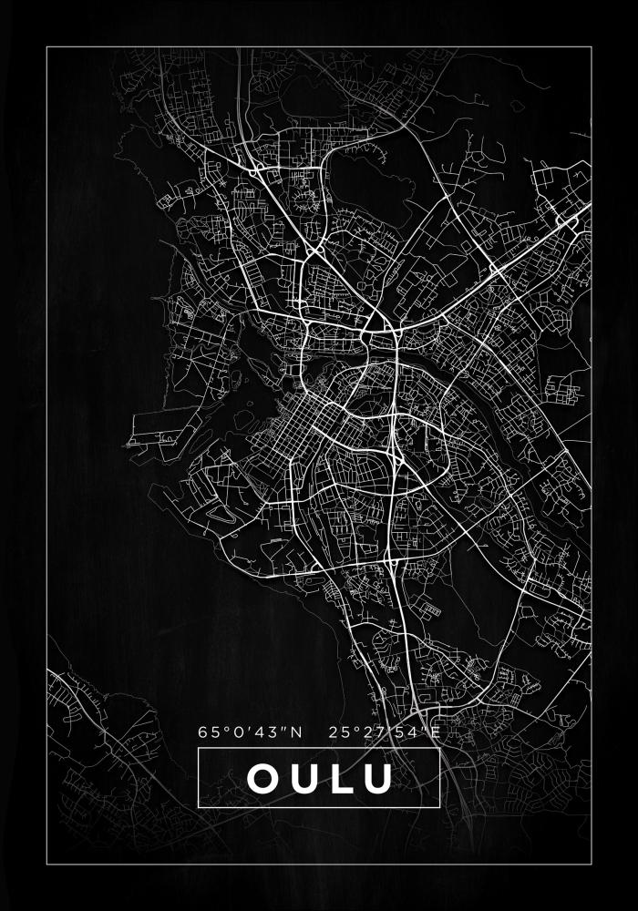 Bildverkstad Map - Oulu - Black Poster