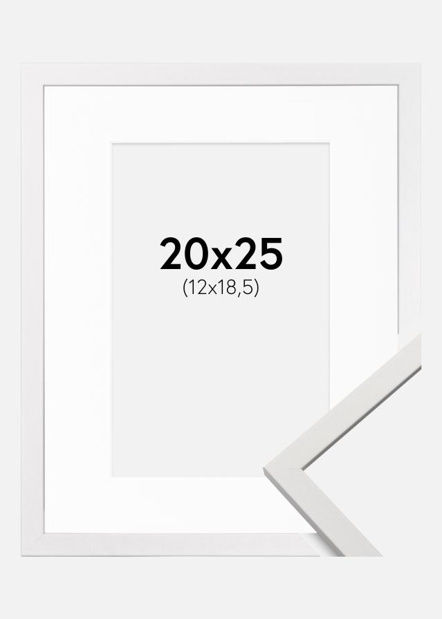 Ram med passepartou Frame Edsbyn White 20x25 cm - Picture Mount White 13x19.5 cm