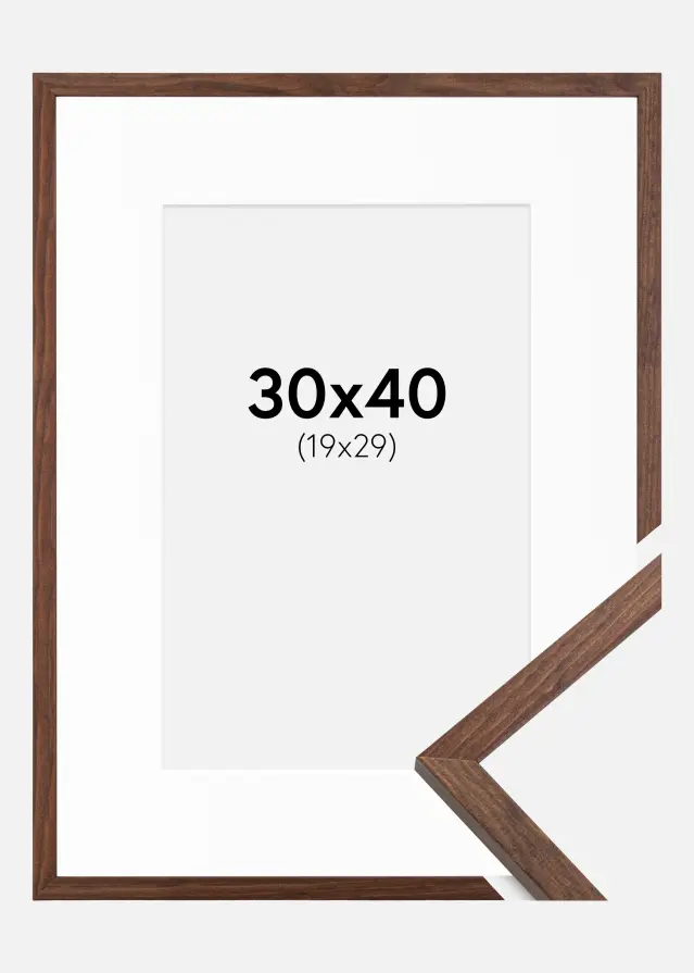 Ram med passepartou Frame Galant Walnut 30x40 cm - Picture Mount White 20x30 cm