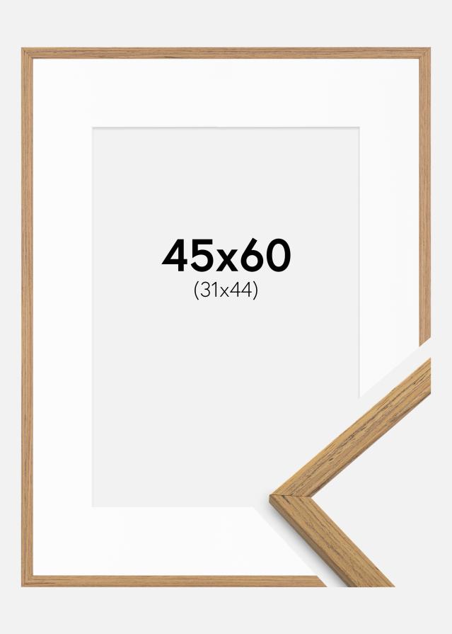 Ram med passepartou Frame Edsbyn Teak 45x60 cm - Picture Mount White 32x45 cm