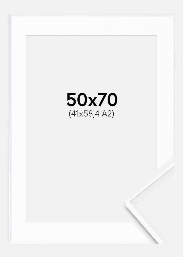 Ram med passepartou Frame Desire White 50x70 cm - Picture Mount White 42x59.4 cm (A2)