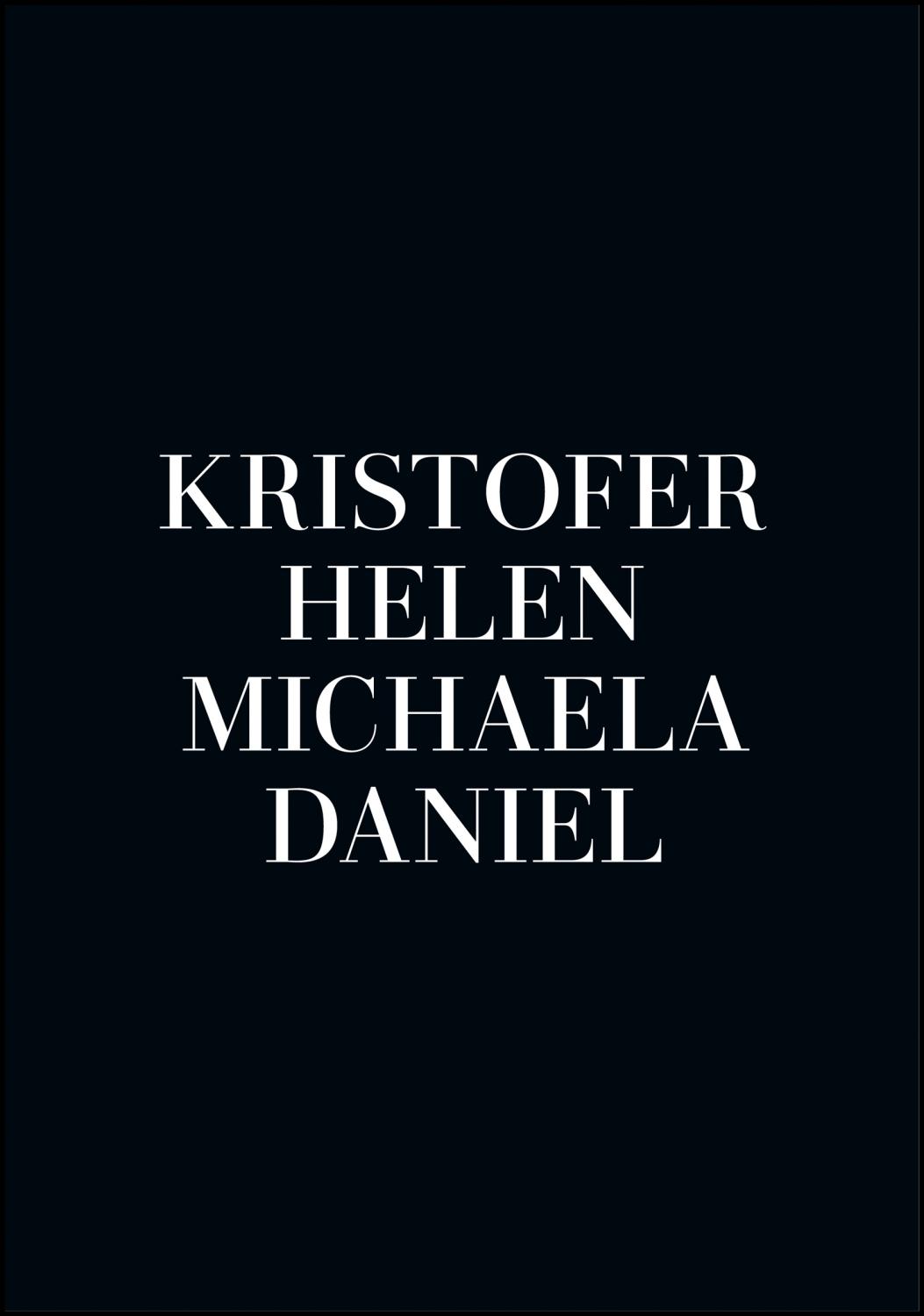 Product Image for Family picture 4 Names - Black (21x29,7 cm (A4))