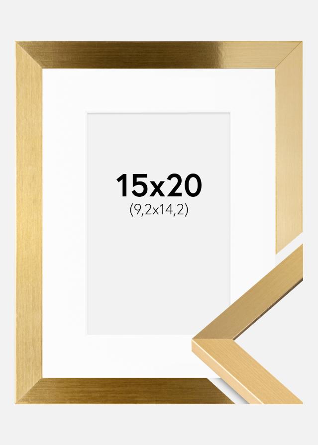 Ram med passepartou Frame Selection Gold 15x20 cm - Picture Mount White 4x6 inches