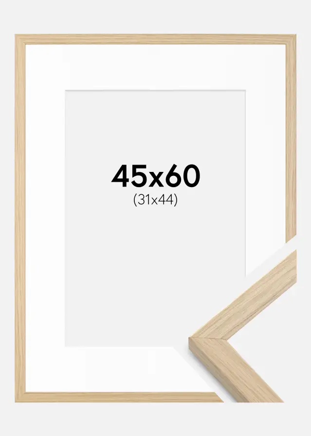 Ram med passepartou Frame Grimsåker Oak 45x60 cm - Picture Mount White 32x45 cm