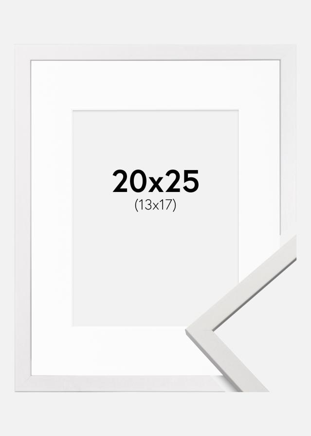 Ram med passepartou Frame Edsbyn White 20x25 cm - Picture Mount White 14x18 cm