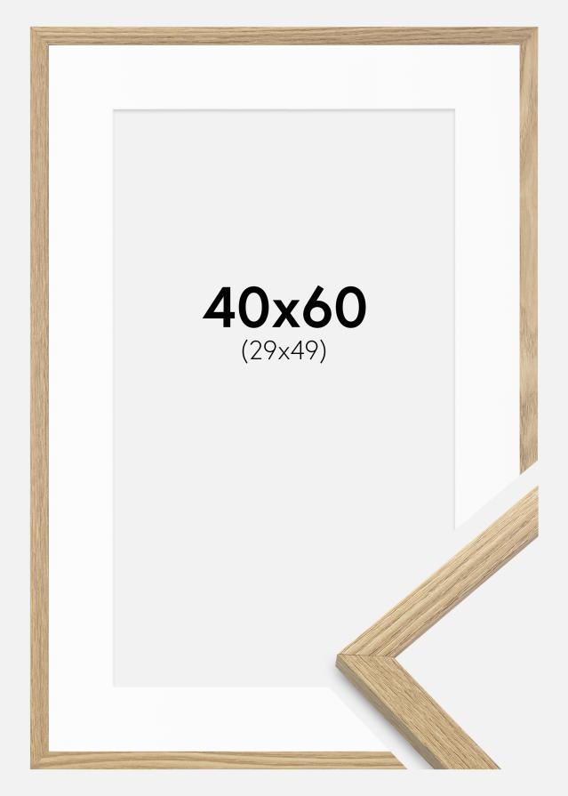 Ram med passepartou Frame Trendy Oak 40x60 cm - Picture Mount White 30x50 cm