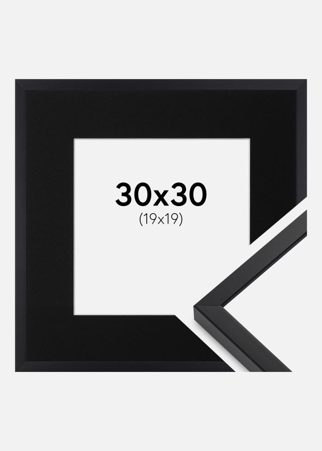 Ram med passepartou Frame E-Line Black 30x30 cm - Picture Mount Black 20x20 cm