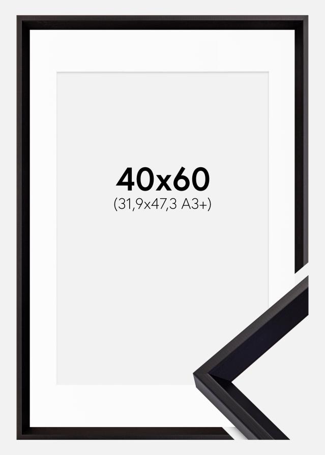 Ram med passepartou Frame Globe Black 40x60 cm - Picture Mount White 32.9x48.3 cm