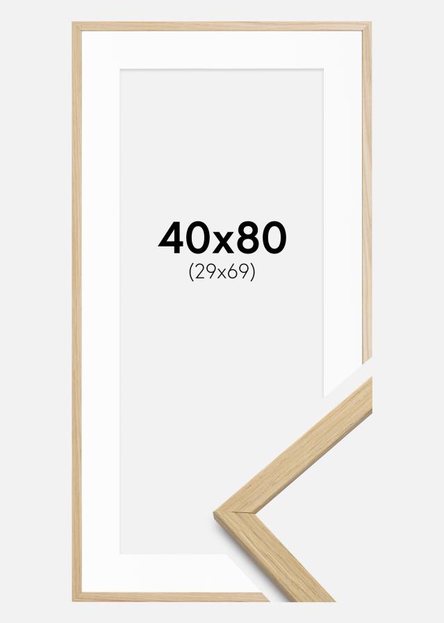 Ram med passepartou Frame Edsbyn Oak 40x80 cm - Picture Mount White 30x70 cm