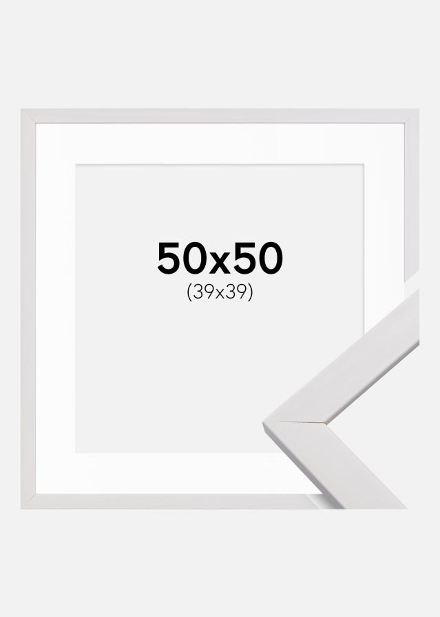 Ram med passepartou Frame Stilren White 50x50 cm - Picture Mount White 40x40 cm