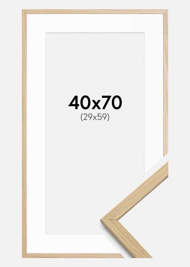 Ram med passepartou Frame Edsbyn Oak 40x70 cm - Picture Mount White 30x60 cm