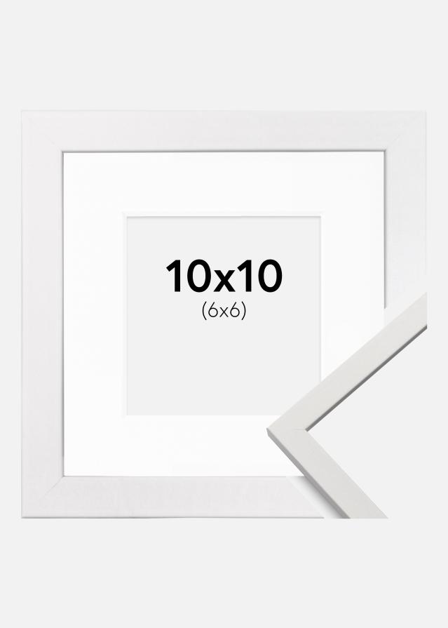 Ram med passepartou Frame Edsbyn White 10x10 cm - Picture Mount White 7x7 cm