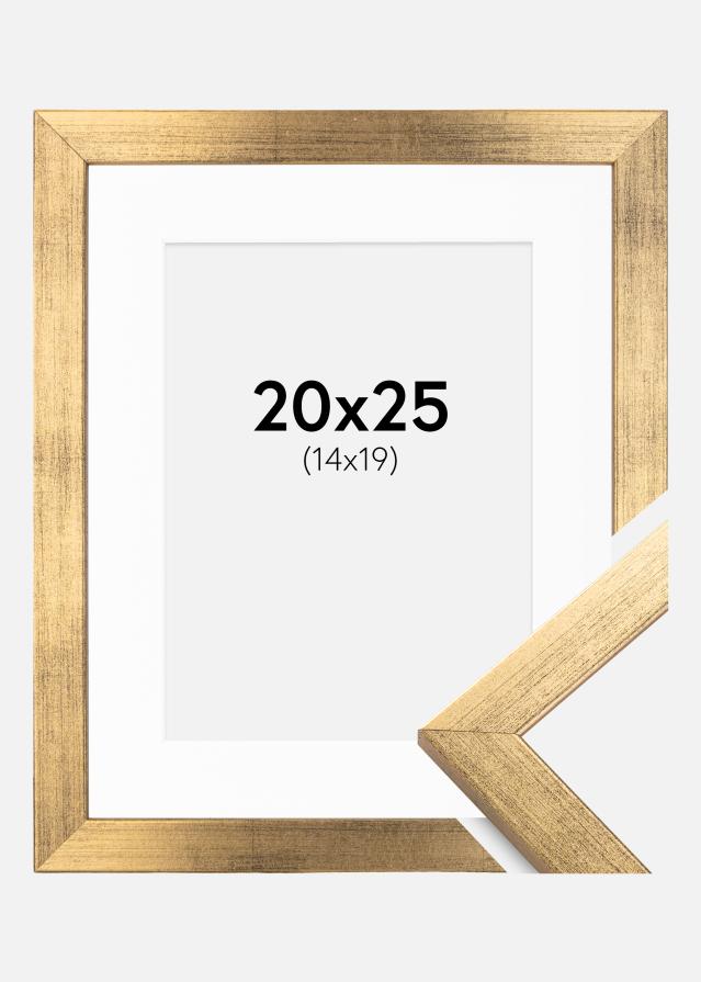 Ram med passepartou Frame Stilren Gold 20x25 cm - Picture Mount White 15x20 cm