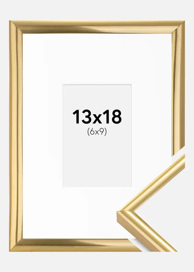 Ram med passepartou Frame Victoria Gold 13x18 cm - Picture Mount White 7x10 cm