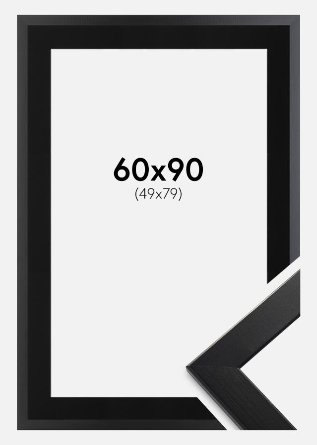 Ram med passepartou Frame Trendline Black 60x90 cm - Picture Mount Black 50x80 cm