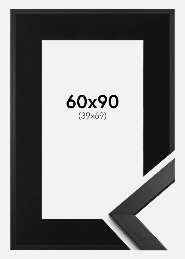 Ram med passepartou Frame Stilren Black 60x90 cm - Picture Mount Black 40x70 cm