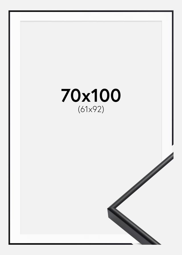 Ram med passepartou Frame Visby Black 70x100 cm - Picture Mount White 62x93 cm