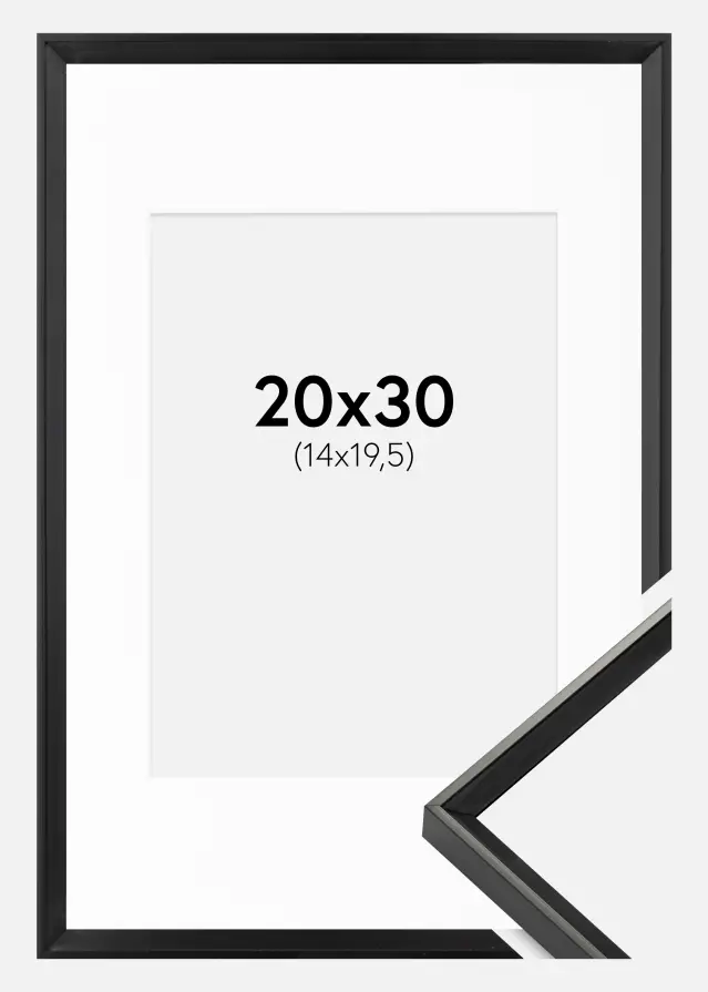 Ram med passepartou Frame Desire Black 20x30 cm - Picture Mount White 15x21 cm (A5)