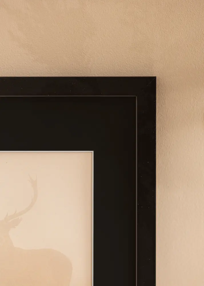 Ram med passepartou Frame Black Wood 70x80 cm - Picture Mount Black 60x70 cm
