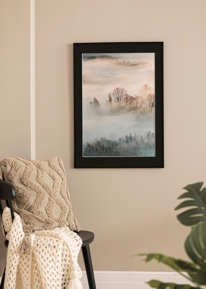 Ram med passepartou Frame New Lifestyle Matt Black 70x100 cm - Picture Mount Black 24x36 inches