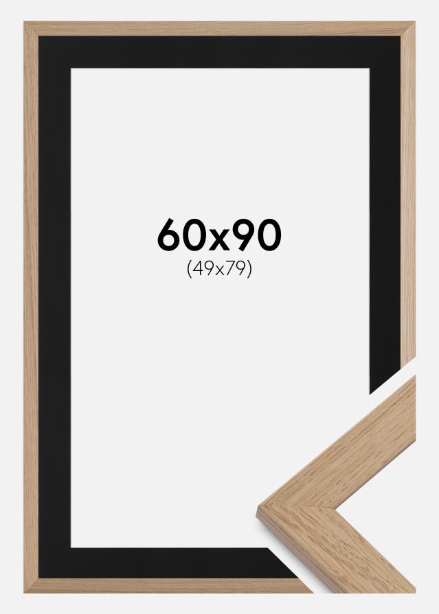 Ram med passepartou Frame Trendline Oak 60x90 cm - Picture Mount Black 50x75 cm