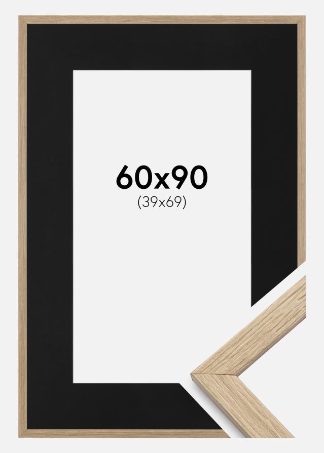 Ram med passepartou Frame Stilren Oak 60x90 cm - Picture Mount Black 40x70 cm