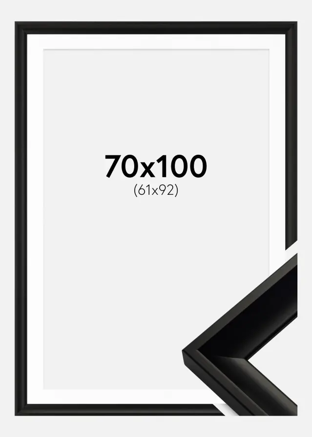 Ram med passepartou Frame Öjaren Black 70x100 cm - Picture Mount White 62x93 cm