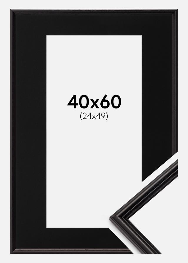Ram med passepartou Frame Horndal Black 40x60 cm - Picture Mount Black 25x50 cm