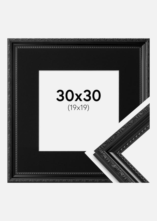 Ram med passepartou Frame Abisko Black 30x30 cm - Picture Mount Black 20x20 cm