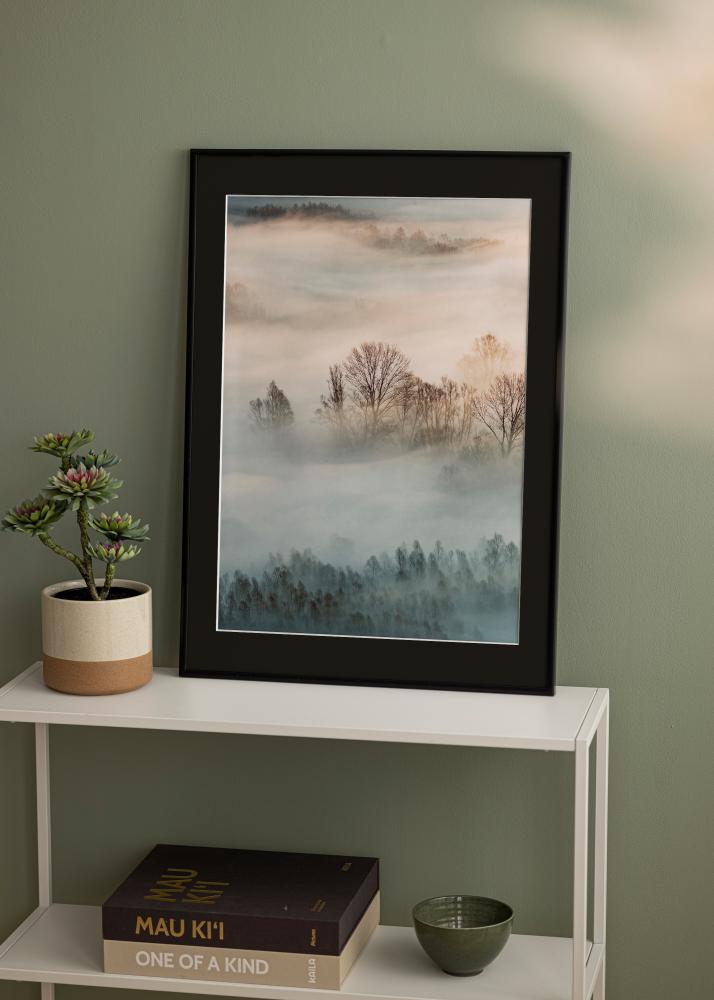 Ram med passepartou Frame New Lifestyle Matt Black 70x100 cm - Picture Mount Black 24x36 inches