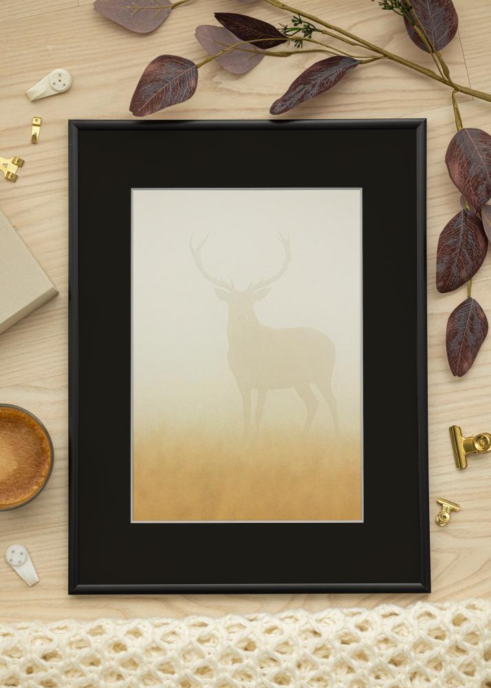 Ram med passepartou Frame New Lifestyle Matt Black 70x100 cm - Picture Mount Black 24x36 inches