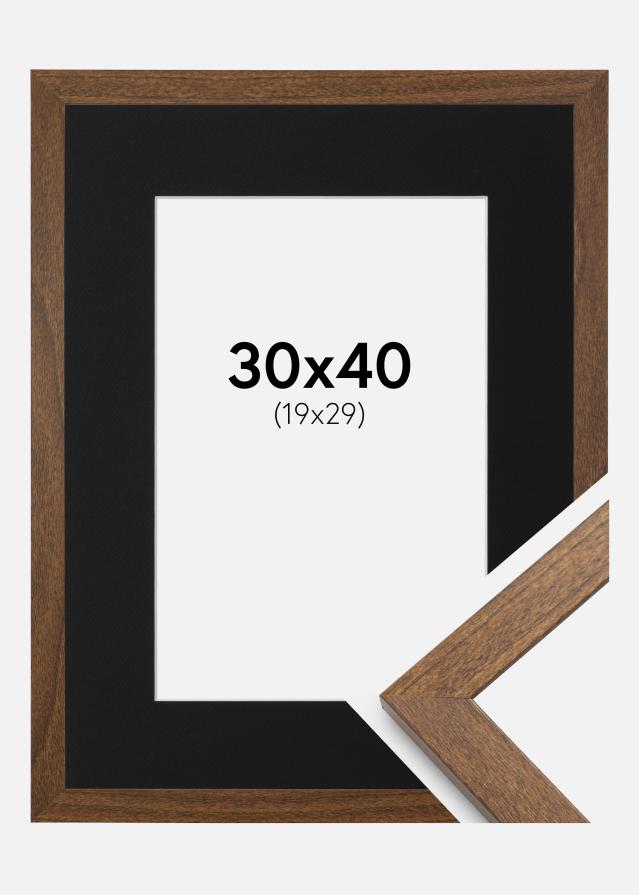 Ram med passepartou Frame Stilren Warm Brown 30x40 cm - Picture Mount Black 20x30 cm