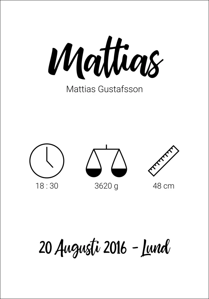 Personlig poster Birth poster