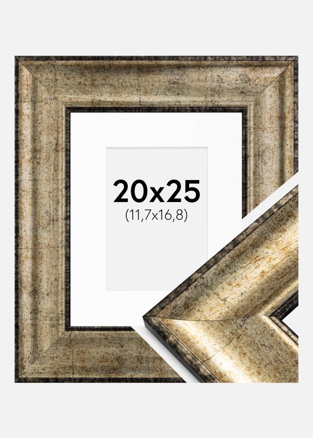 Ram med passepartou Frame Saltsjöbaden Antique Gold 20x25 cm - Picture Mount White 5x7 inches