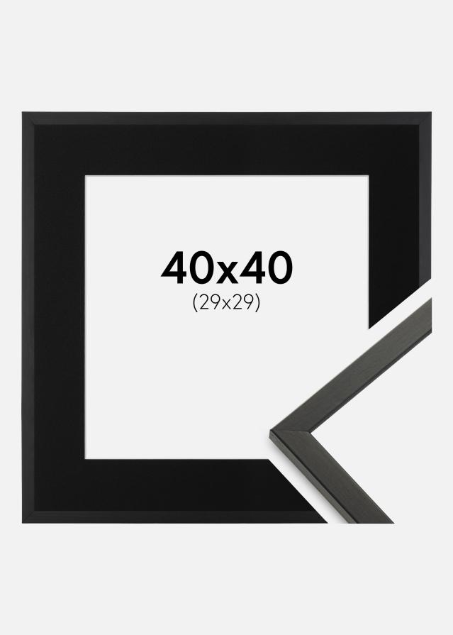 Ram med passepartou Frame Galant Black 40x40 cm - Picture Mount Black 30x30 cm