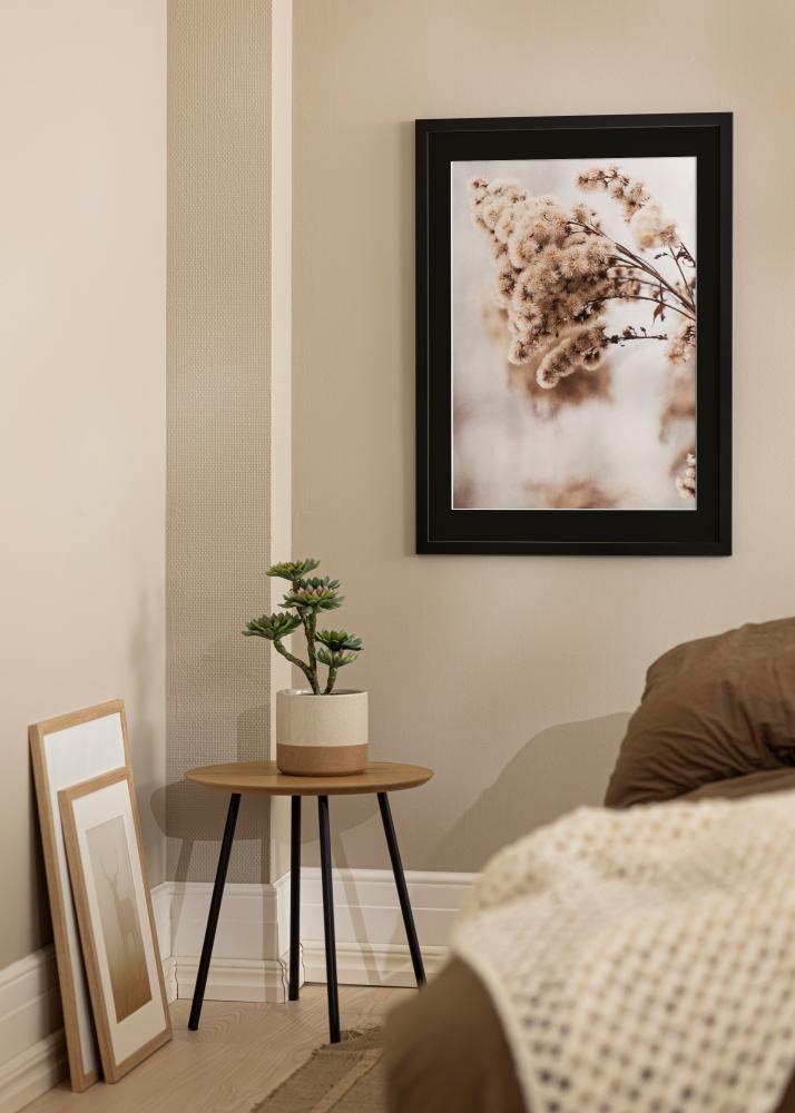 Ram med passepartou Frame Black Wood 70x100 cm - Picture Mount Black 24x36 inches